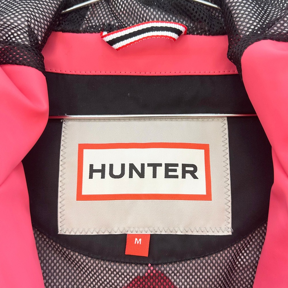 HUNTER Waterproof Rubberized Hooded Rain Jacket • Medium • coral pink chic - Picture 7 of 10